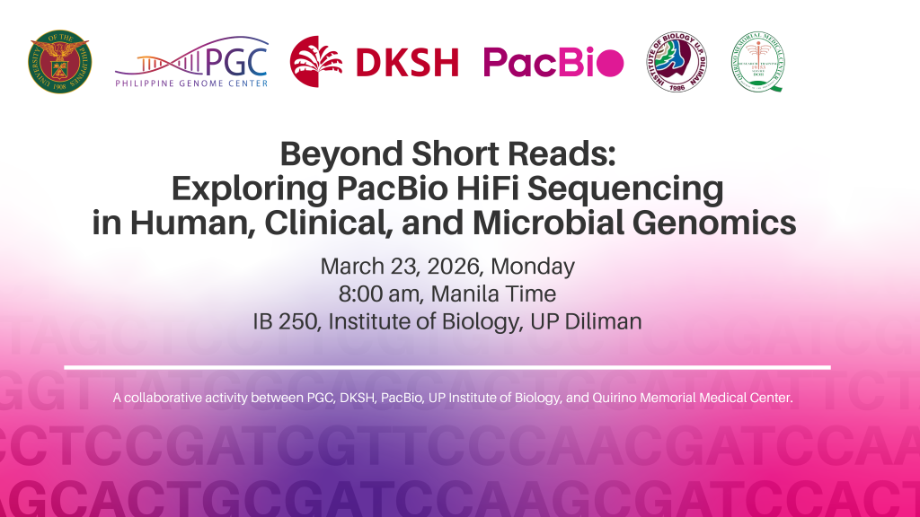 [Seminar & Workshop] Beyond Short Reads: Exploring PacBio HiFi Sequencing in Human, Clinical, and Microbial Genomics
